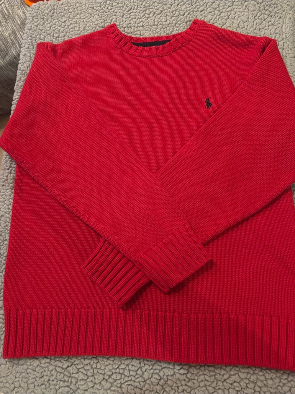 Polo by Ralph Lauren Crewneck Sweater in Bright Red with Navy Pony